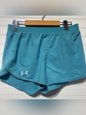 Under Armour Youth Girls Large Aqua Blue Running Shorts Lightweight Athletic